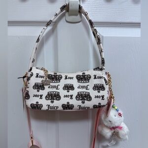 NWT Juicy Couture Juicy Festival Shoulder Bag in Cream/Chocolate